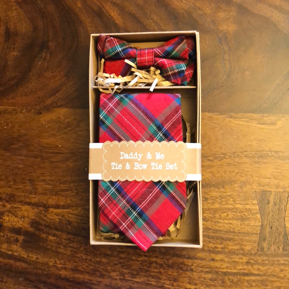 Men’s Tie and little boys bow tie matching set